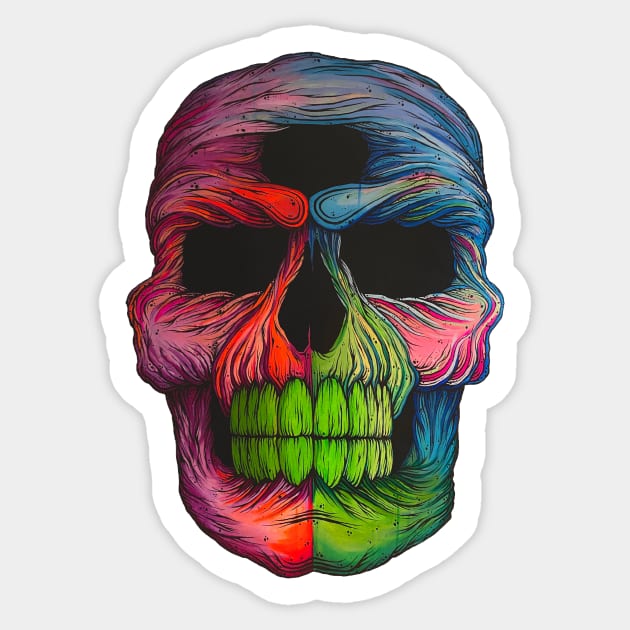 Neon Skull Sticker by ryancduboisart